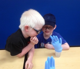 Ryan and Luke doing a science experiment